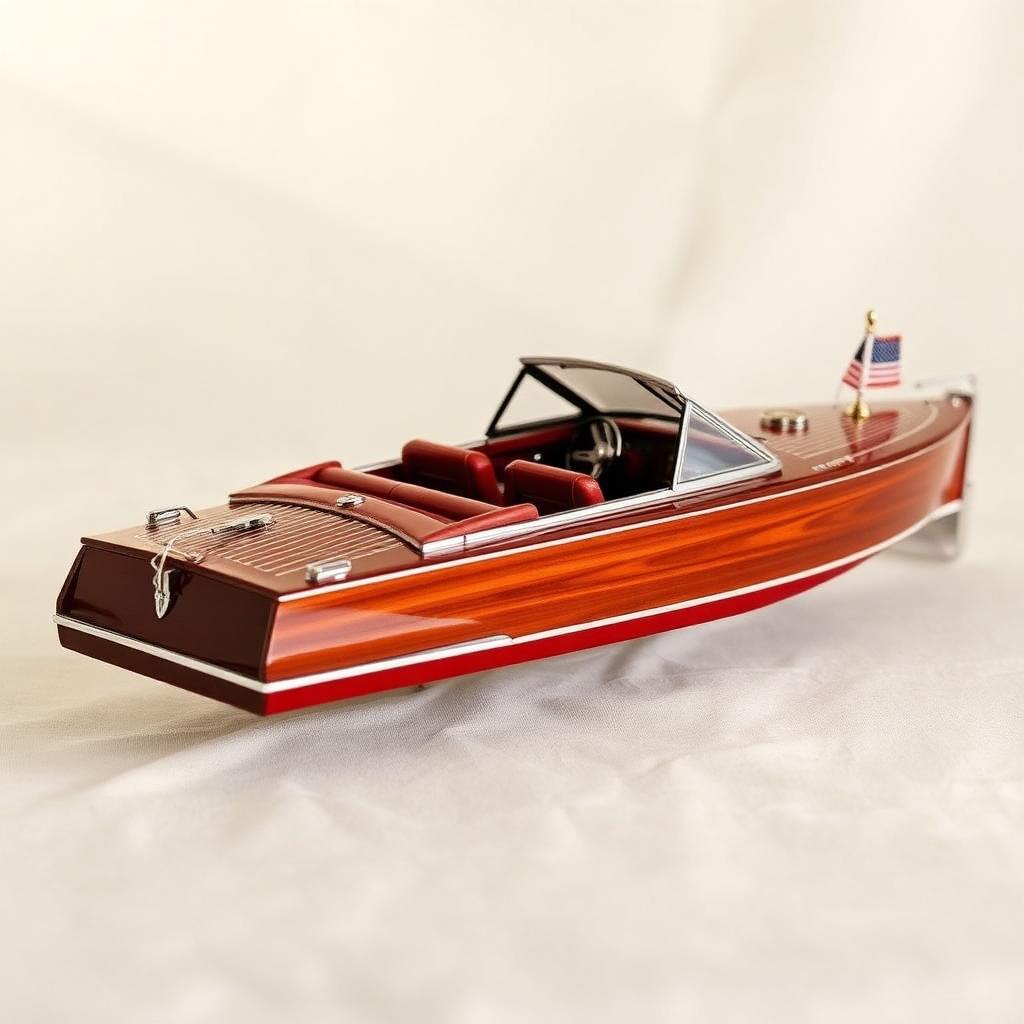 Chris-Craft — hand-finished mahogany scale model boat from the 1874 — present era